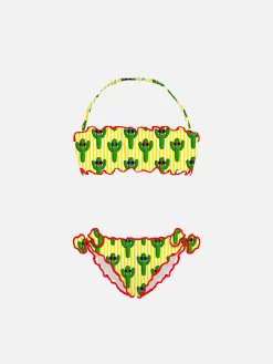 Mädchen-Bikini mit fröhlichem Kaktus-Print
