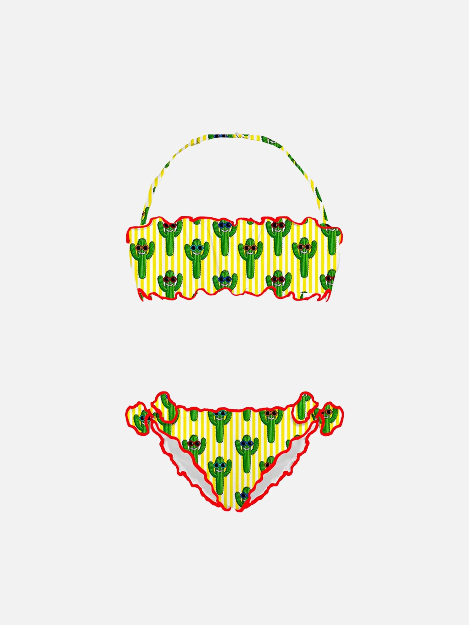 Mädchen-Bikini mit fröhlichem Kaktus-Print