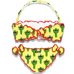 Mädchen-Bikini mit fröhlichem Kaktus-Print