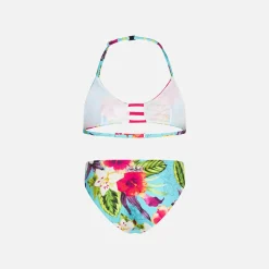 Mädchen-Bikini mit Ibiskus-Print
