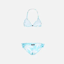Mädchen-Bikini mit Palmen-Print
