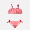 Mädchen-Bikini mit roten Streifen