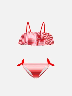 Mädchen-Bikini mit roten Streifen