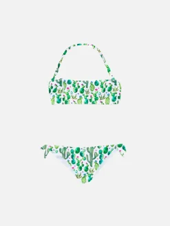 Mädchen-Bikini mit stacheligem Pflanzenprint