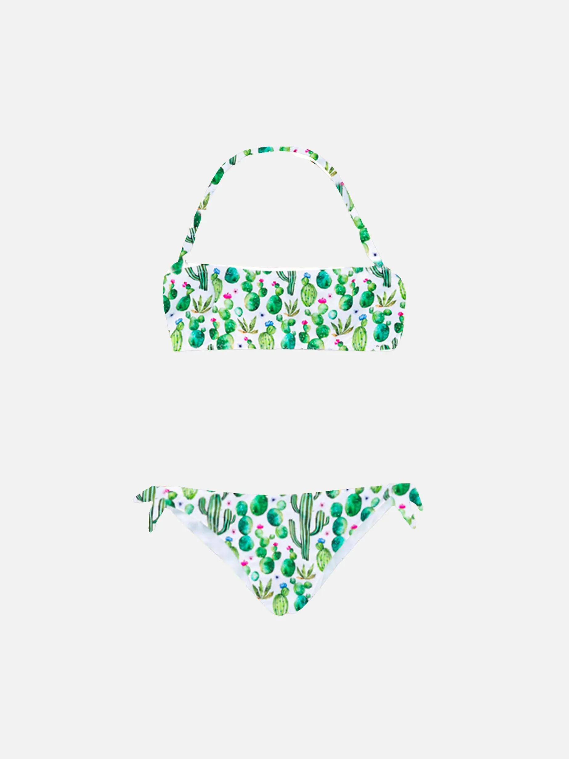 Mädchen-Bikini mit stacheligem Pflanzenprint