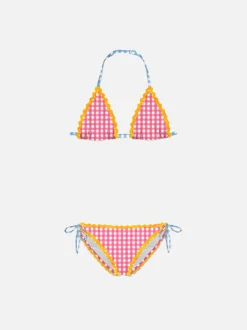 Mädchen-Bikini mit Wellenbesatz