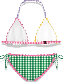 Mädchen-Bikini mit Wellenbesatz