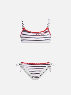 Mädchen-Bikini-Badeanzug mit Panarea-Stickerei