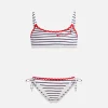 Mädchen-Bikini-Badeanzug mit Miami-Stickerei