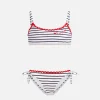 Mädchen-Bikini-Badeanzug mit Forte-Stickerei