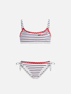 Mädchen-Bikini-Badeanzug mit Forte-Stickerei