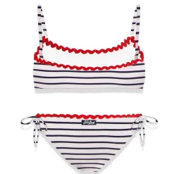 Mädchen-Bikini-Badeanzug mit Forte-Stickerei