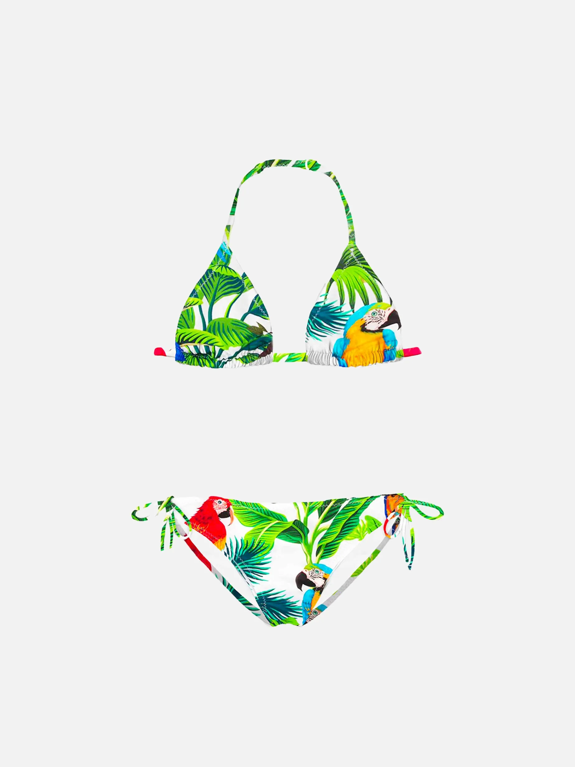 Mädchen-Bikini-Papageien-Druck