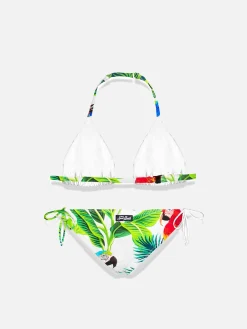 Mädchen-Bikini-Papageien-Druck