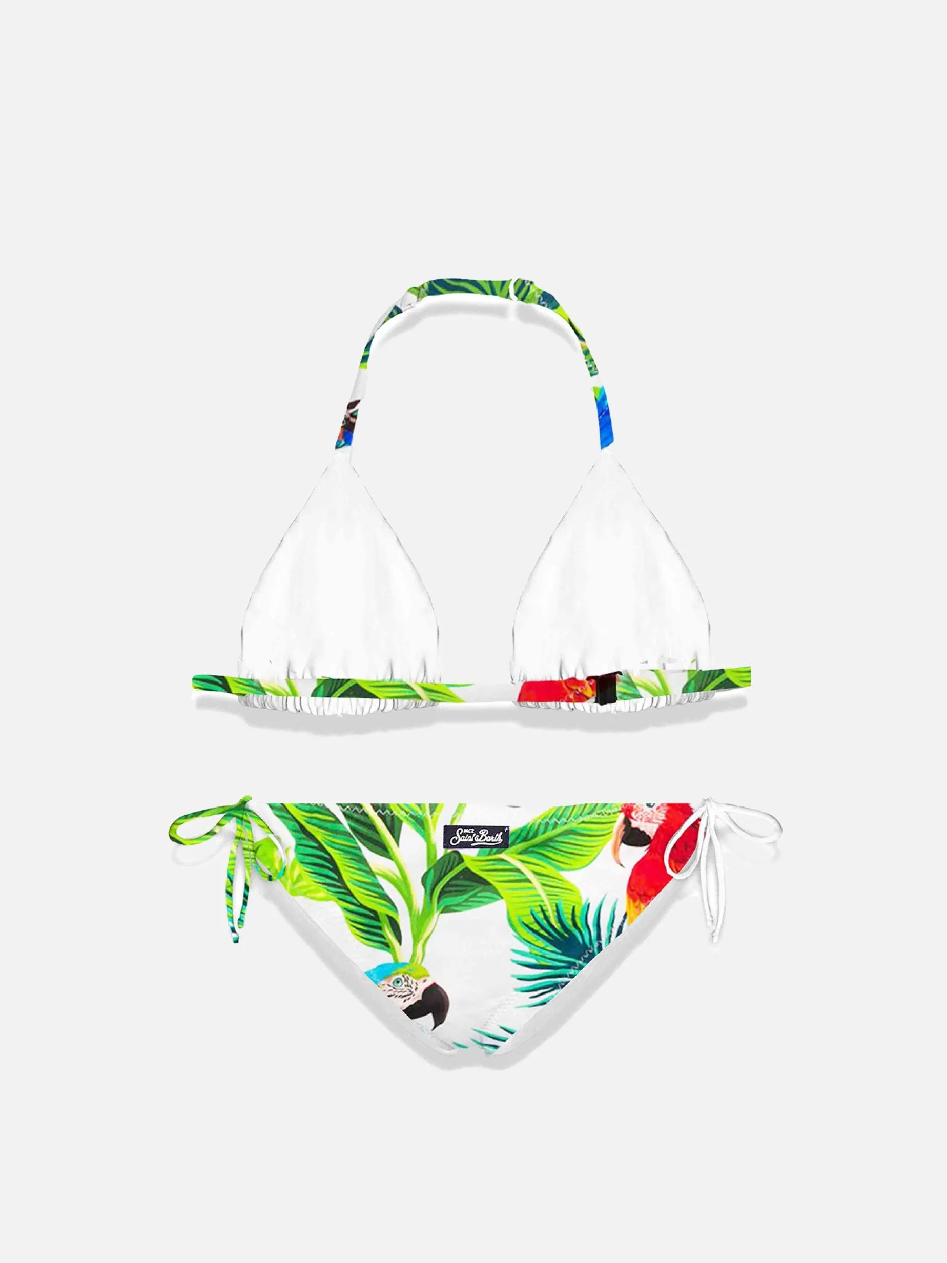 Mädchen-Bikini-Papageien-Druck