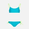 Mädchen-Bralette-Bikini aus Frottee mit geprägten Blumen