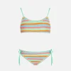 Mädchen-Bralette-Bikini gehäkelt mit mehrfarbigen Streifen