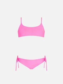 Mädchen-Bralette-Bikini in Neonrosa