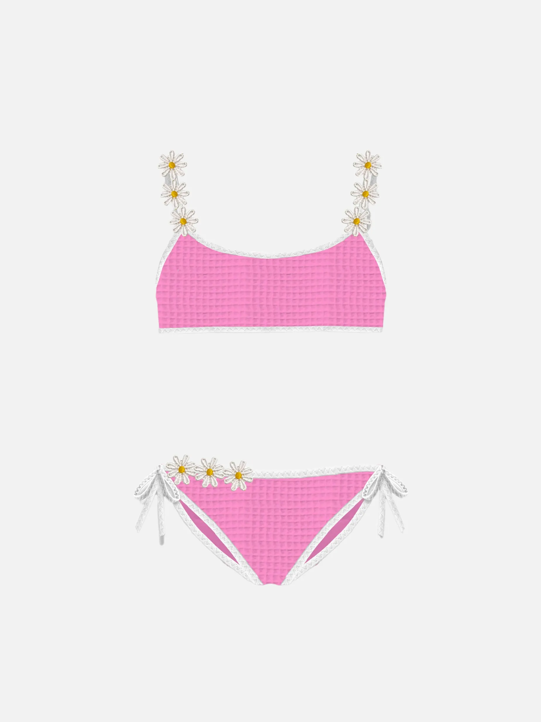 Mädchen-Bralette-Bikini mit Stickerei
