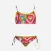 Mädchen-Bralette-Bikini mit mehrfarbigem Aufdruck