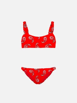 Mädchen-Bralette-Bikini mit Paisley-Print