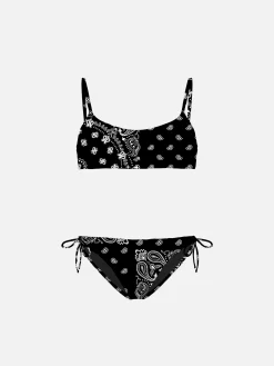 Mädchen-Bralette-Bikini mit Bandana-Print