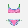Mädchen-Bralette-Bikini mit Bandana-Print