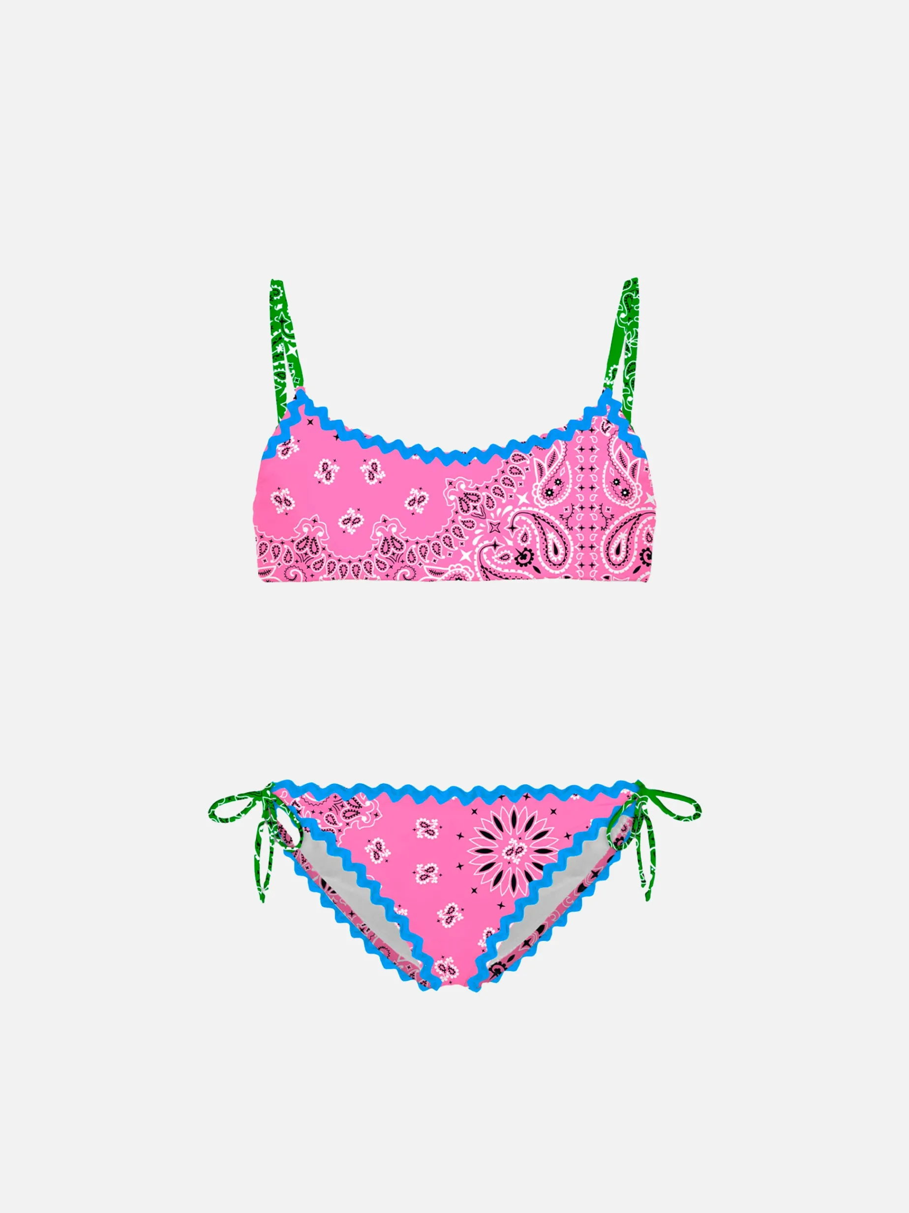 Mädchen-Bralette-Bikini mit Bandana-Print