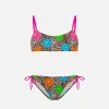 Mädchen-Bralette-Bikini mit Leopardenmuster