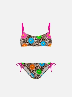 Mädchen-Bralette-Bikini mit Leopardenmuster