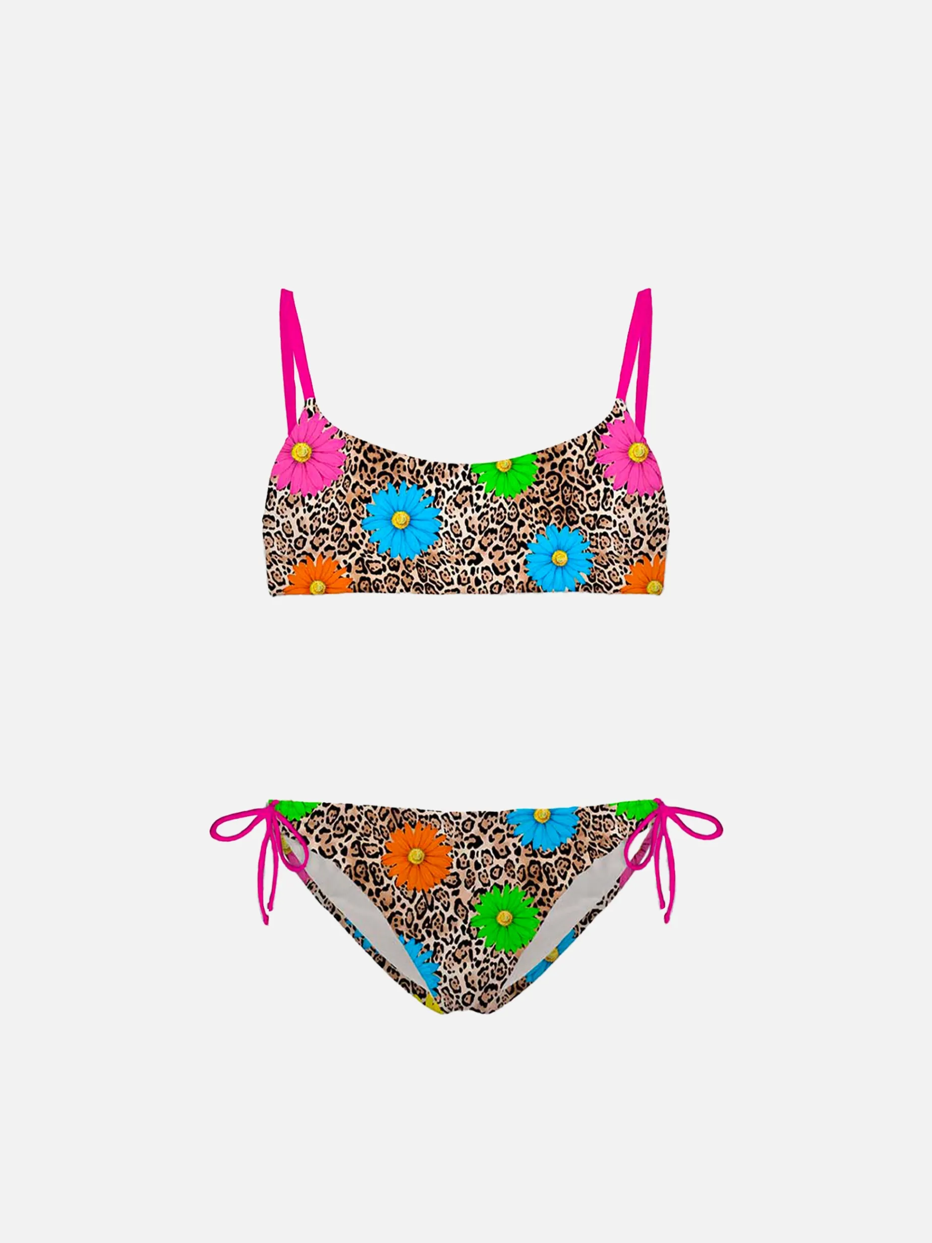 Mädchen-Bralette-Bikini mit Leopardenmuster
