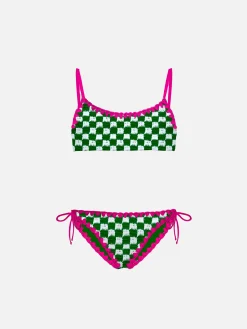 Mädchen-Bralette-Bikini mit Stickerei