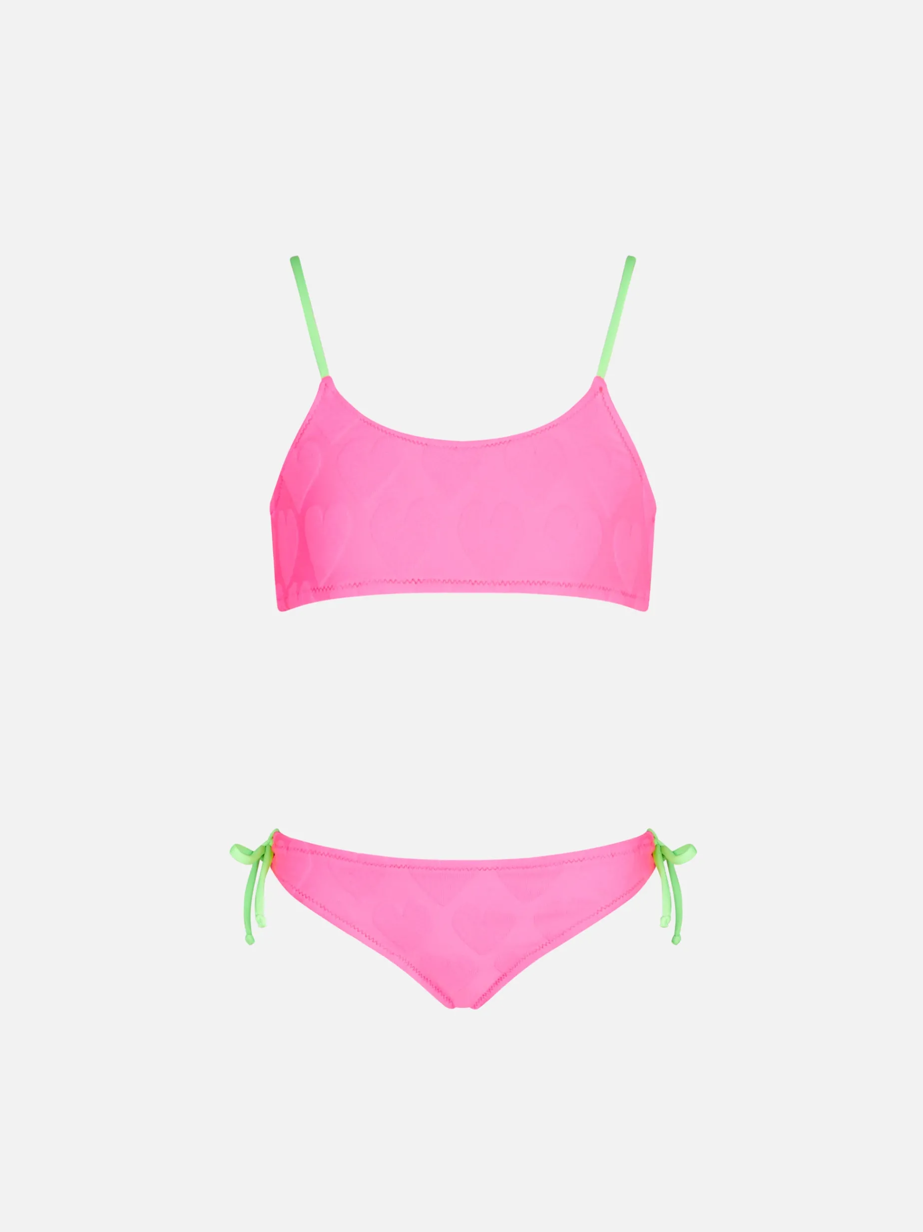 Mädchen-Bralette-Bikini mit Herzen