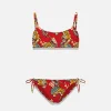 Mädchen-Bralette-Bikini mit Tiger-Print