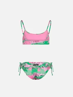 Mädchen-Bralette-Bikini mit Tarnmuster