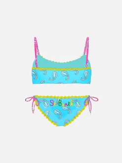 Mädchen-Bralette-Bikini mit Paisley-Print