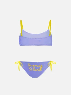 Mädchen-Bralette-Bikini mit Dreaming St. Barth-Stickerei