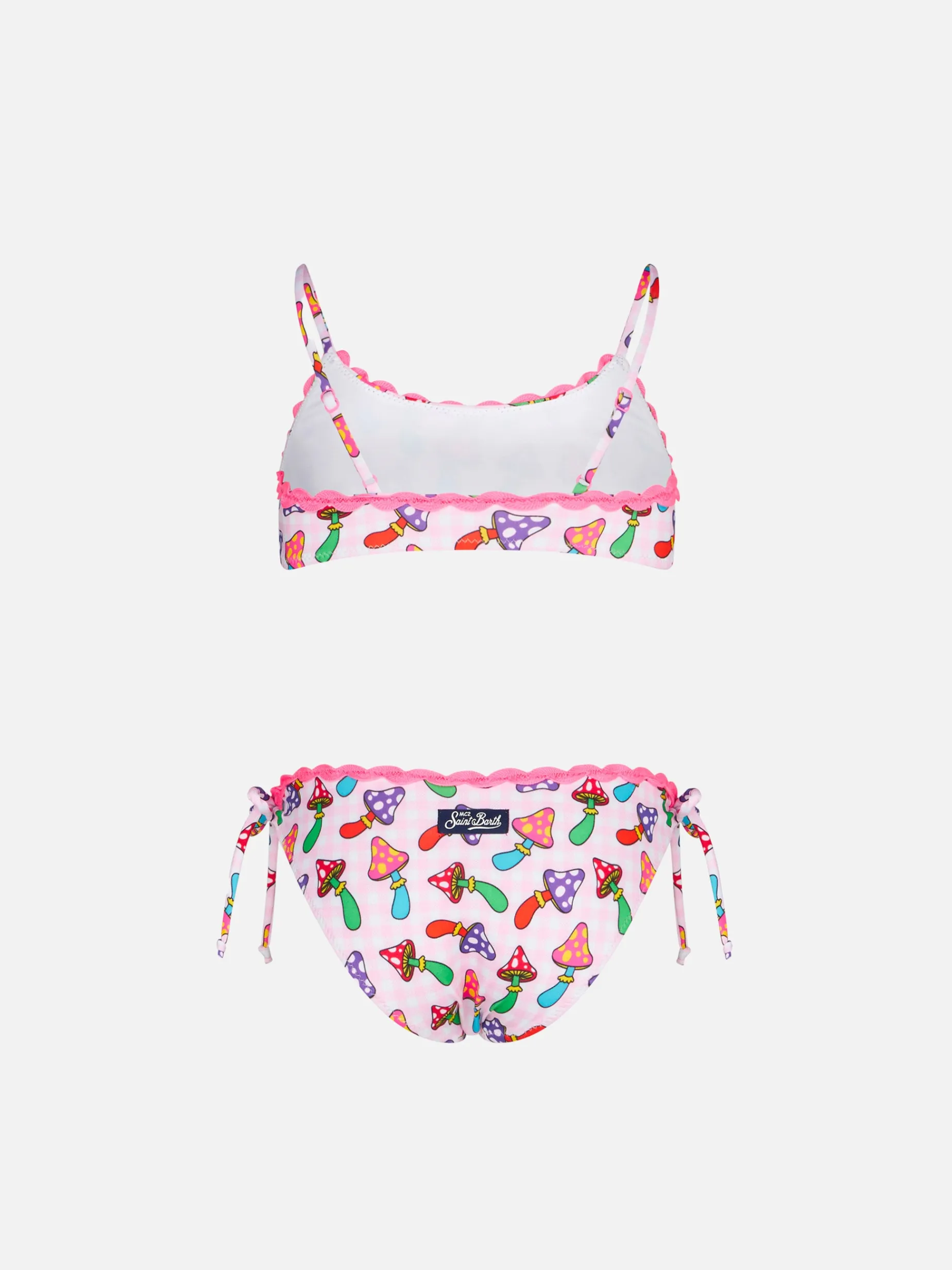 Mädchen-Bralette-Bikini mit Pilz-Print