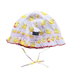Mädchen-Enfant-Haube mit rosa Entenmuster
