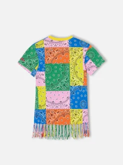 Mädchenkleid aus Baumwolle mit Fransen