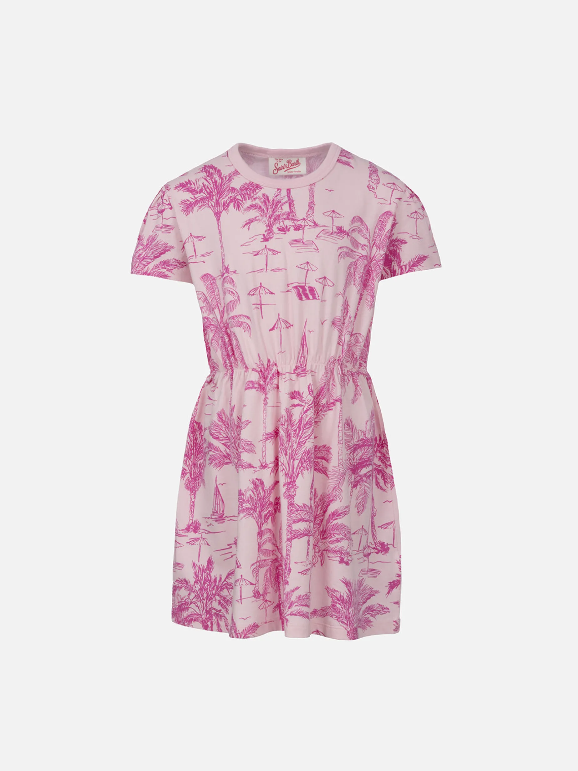 Mädchenkleid aus Baumwolljersey Leila mit Toile de Jouy-Print