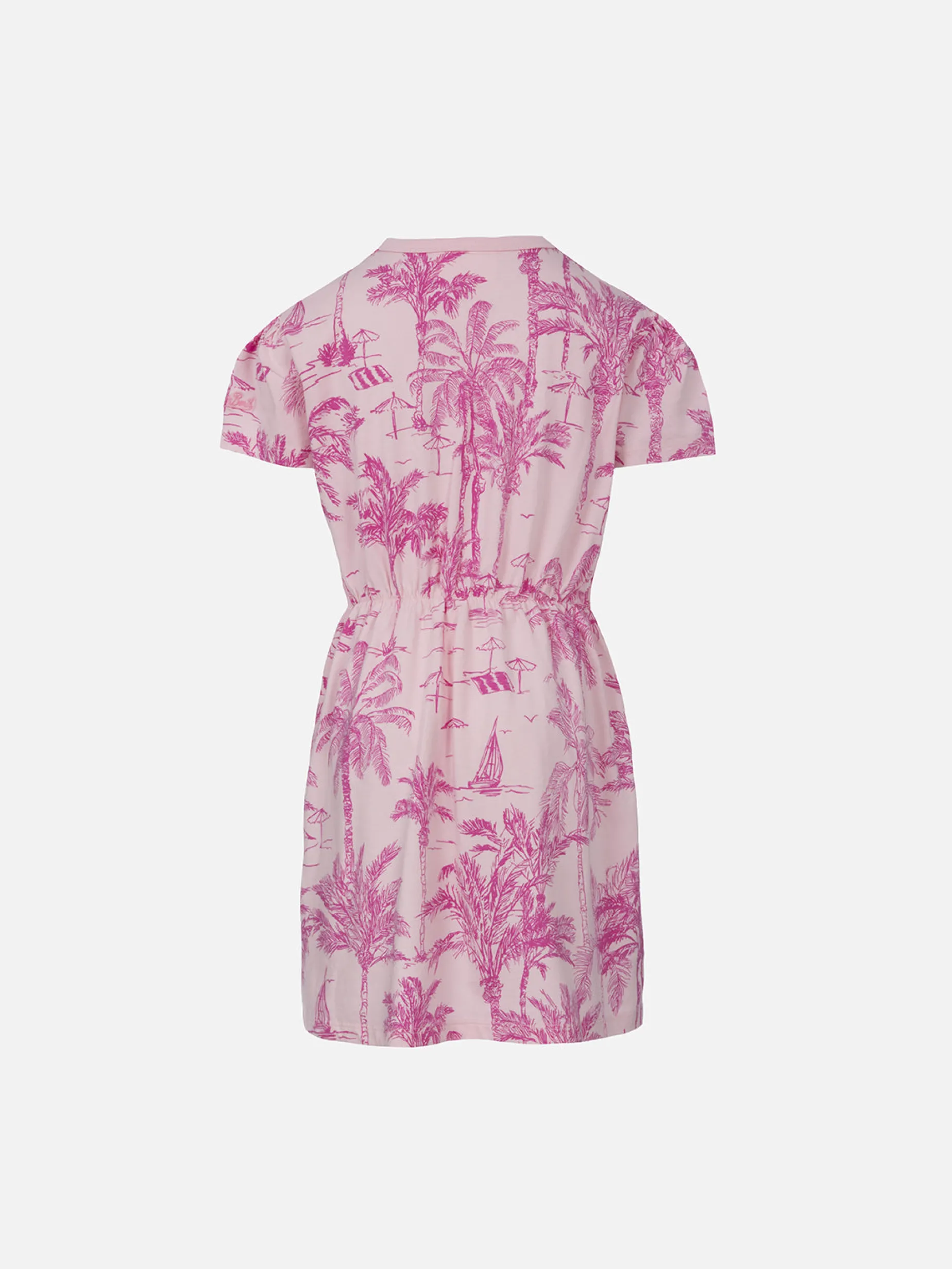 Mädchenkleid aus Baumwolljersey Leila mit Toile de Jouy-Print