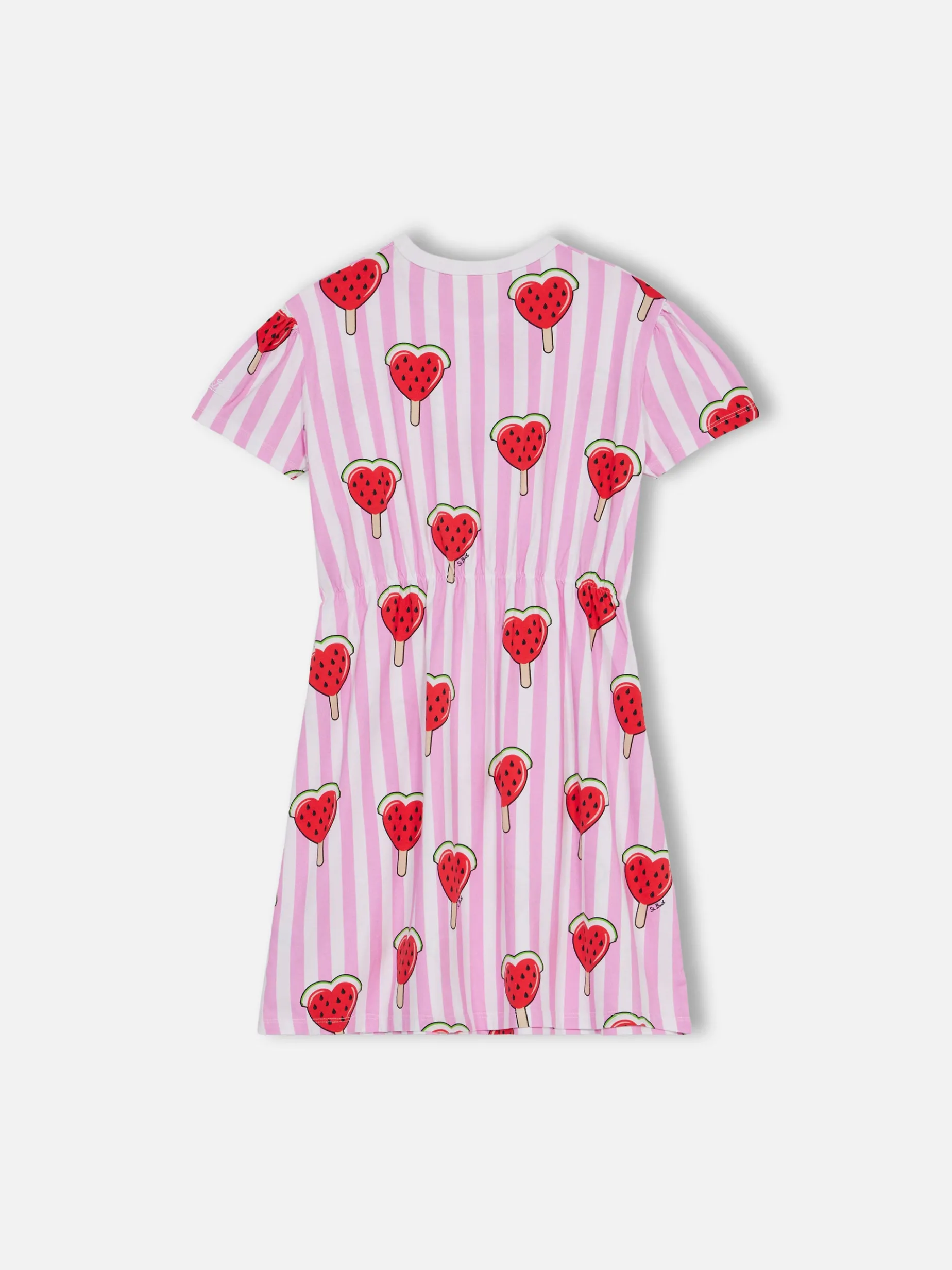 Mädchenkleid aus Baumwolljersey „Leila“ mit Herz-Wassermelonen-Print