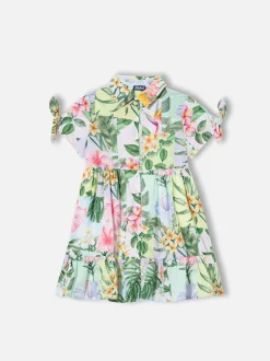 Mädchenkleid mit Blumendruck