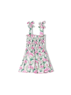 Mädchenkleid mit Flamingo-Print