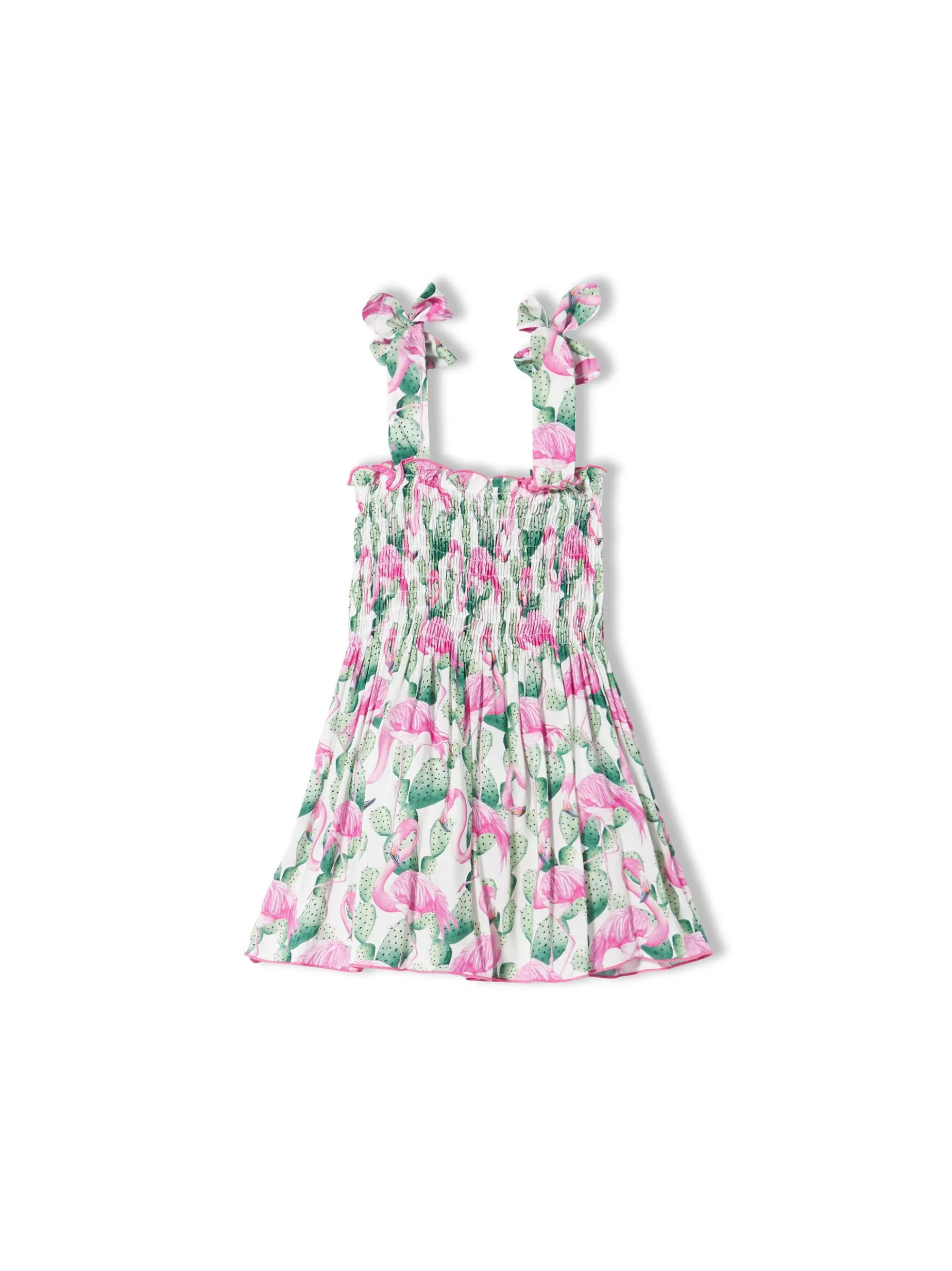 Mädchenkleid mit Flamingo-Print