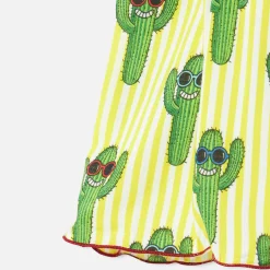 Mädchenkleid mit fröhlichem Kaktus-Print