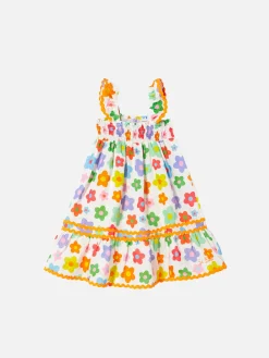 Mädchenkleid mit mehrfarbigen Blumen