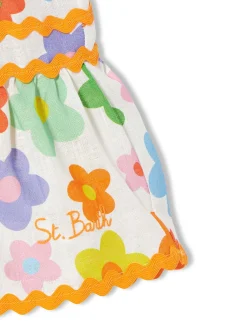 Mädchenkleid mit mehrfarbigen Blumen