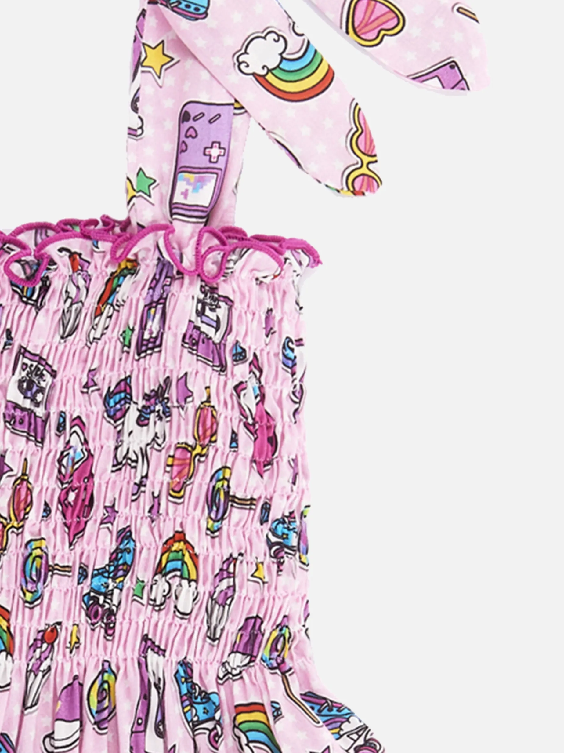 Mädchenkleid mit Regenbogendruck